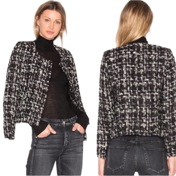 IRO Jackets & Blazers - IRO Nalokie Black and White Tweed Boucle Jacket FR 40